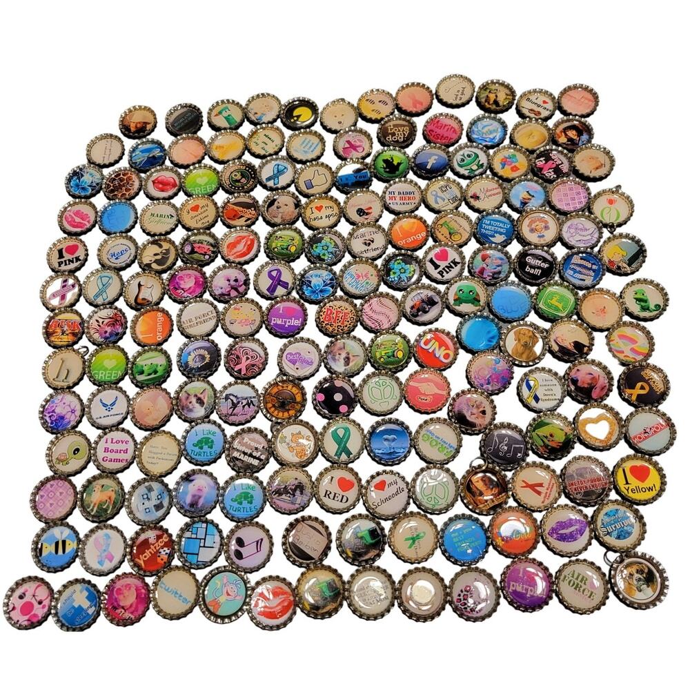 170 Handmade Resin Bottle Caps Crafting Supplies Variety Photos,  Art Projects